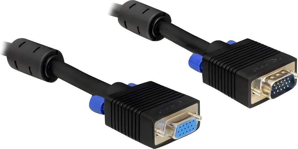 Câble VGA pour Vidéoprojecteur 5m Extension D-Sub15 M/F Noir Durable