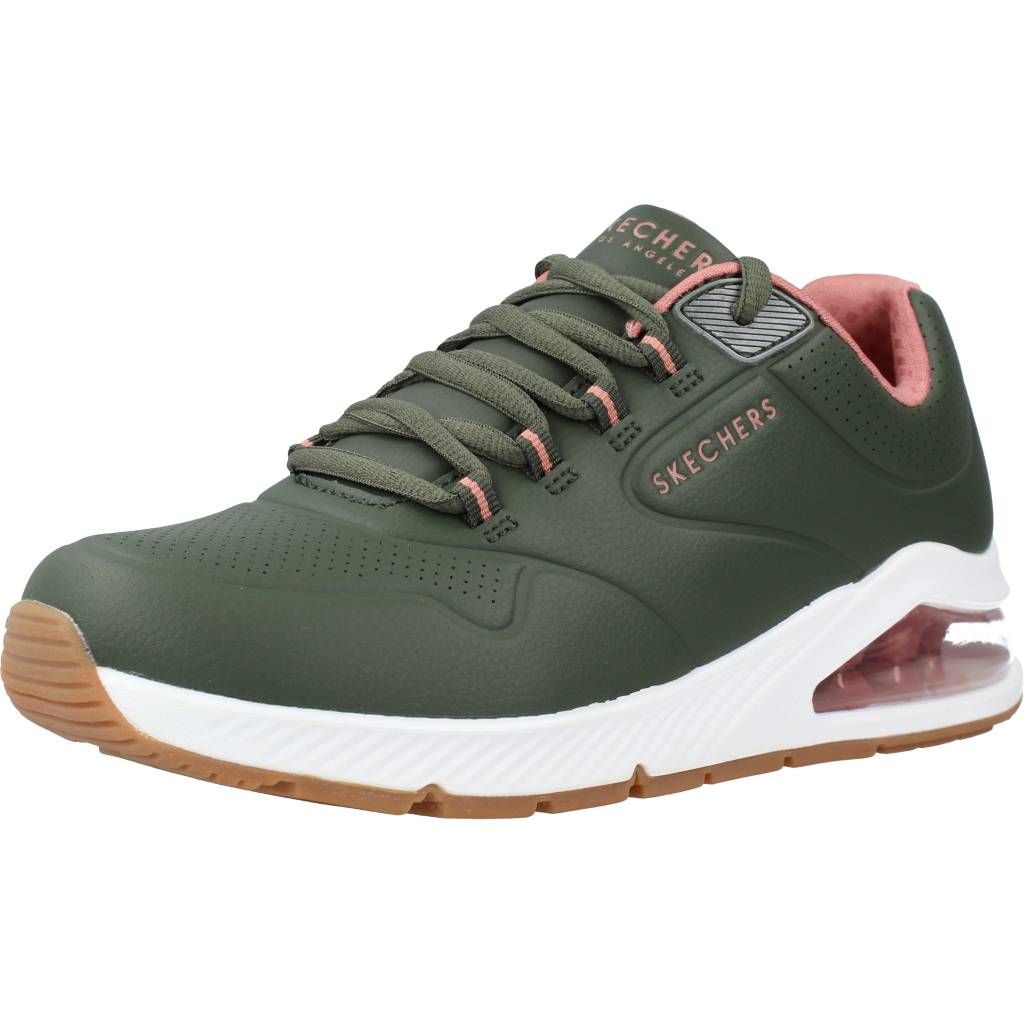 Skechers Damen Schnürschuhe Sportlich Gummisohle grün