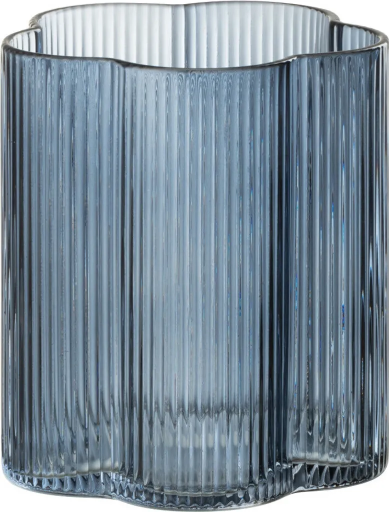 Verre à eau bleu foncé Fiore J-Line : gobelet en verre pour table chic