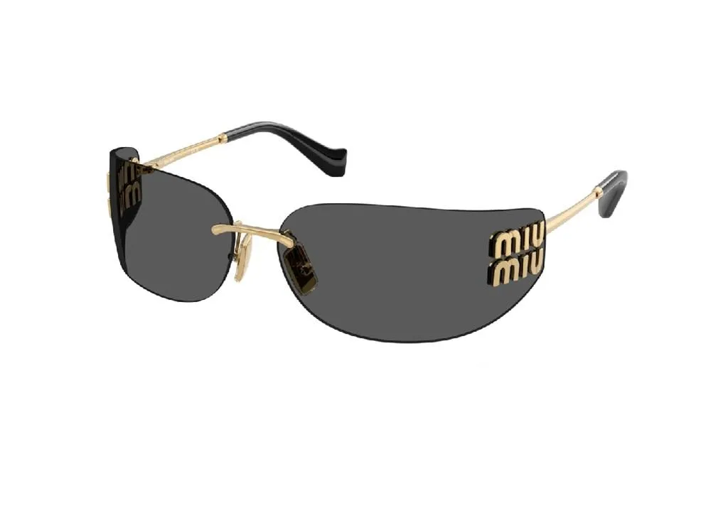 Monture Solaire de Luxe Miu Miu Métal Doré avec Verres Teintés Gris