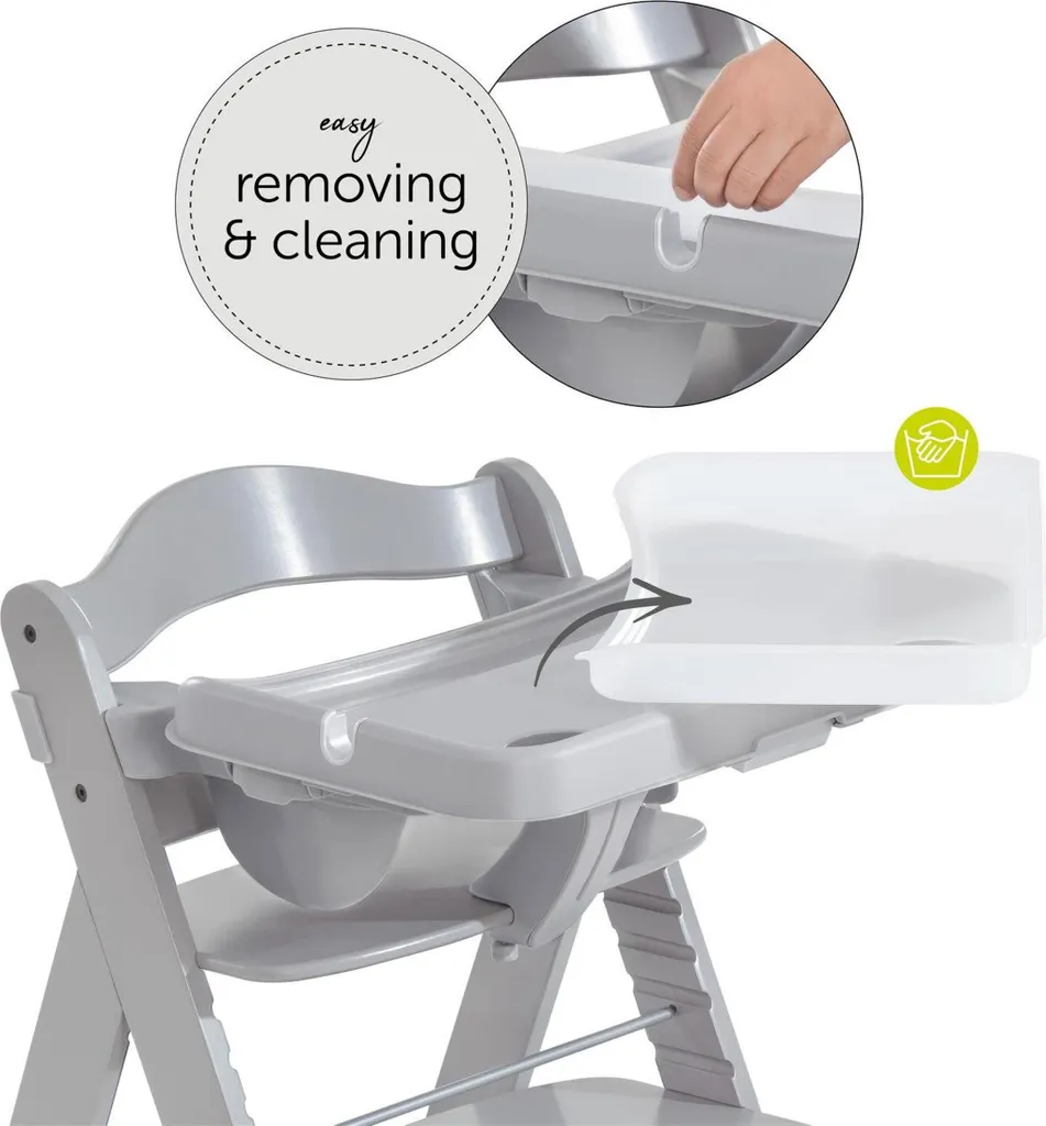 Plateau repas pour faire manger bébé sur la chaise Hauck Alpha