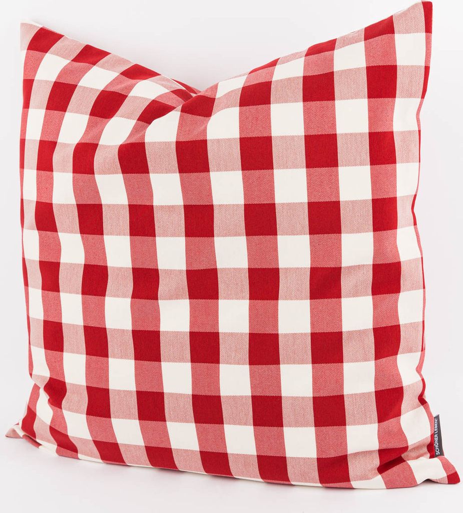 Kissenhülle Karos rot weiß div. Größen SCHÖNER LEBEN Größe 50x50cm (HxB) 50x50cm (HxB) Größe
