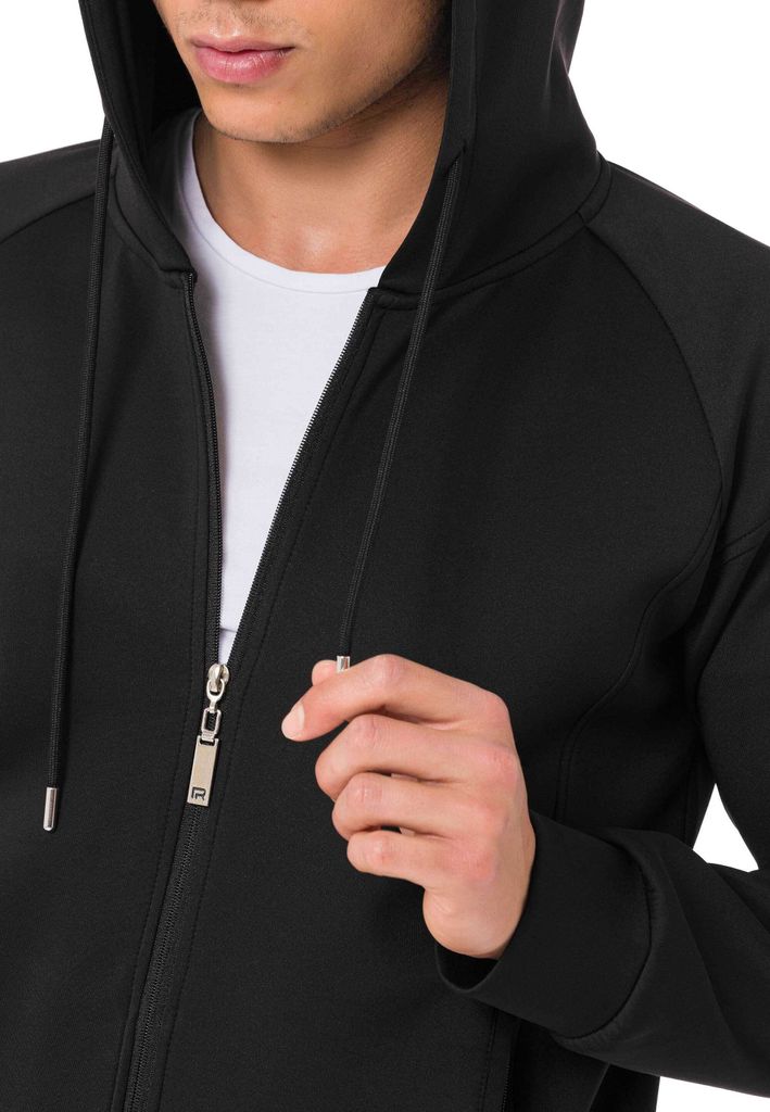 Red Bridge Herren Pullover Kapuzenpullover mit Reißverschluss Schwarz M