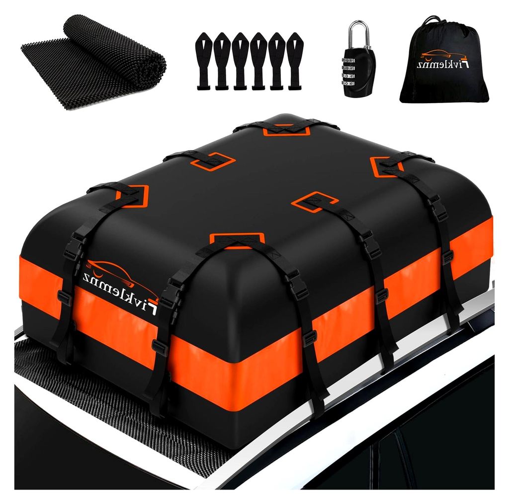 Dachbox für Autos, wasserdichte Gepäckträgertasche für alle Fahrzeugdächer mit/ohne Gepäckträger inklusive Anti-Rutsch-Matte, verstärkten G...