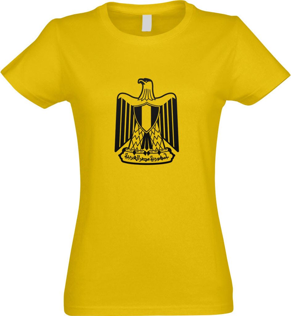 Kiwistar - T-Shirt tailliert - Damen - gelb - Ägypten Wappen - mit Motiv Bedruckt - Funshirt Design - Sport - Freizeit - Damen - XXL
