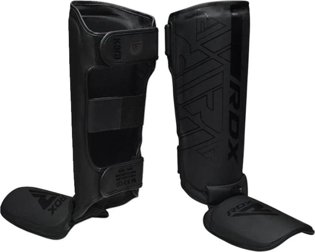 RDX Sports F6 KARA Protège-tibias et cou-de-pied - Noir mat Image du produit 