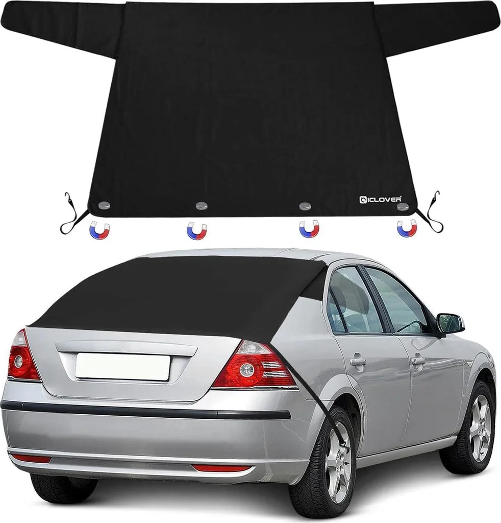 Couverture de lunette arrière voiture hiver aimantée 140x80cm épaisse