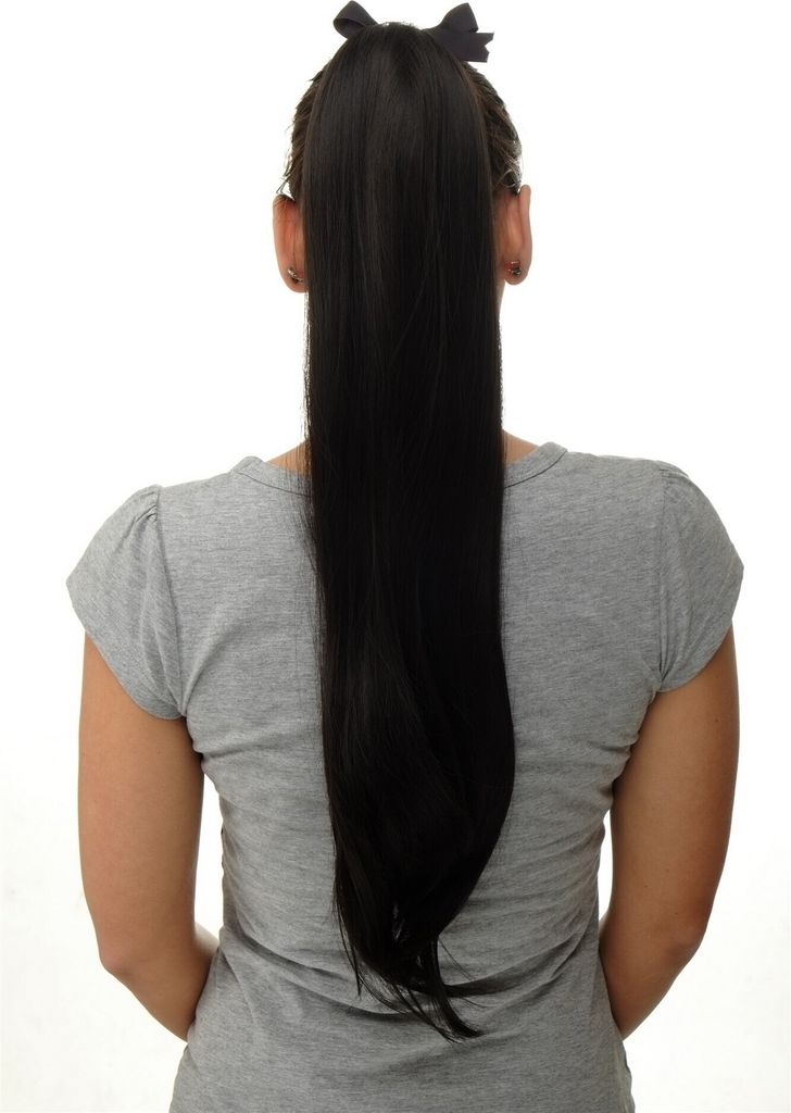 WIG ME UP Haarteil Zopf Kamm & Band Dunkelbraun D13001-3 Produktbild 