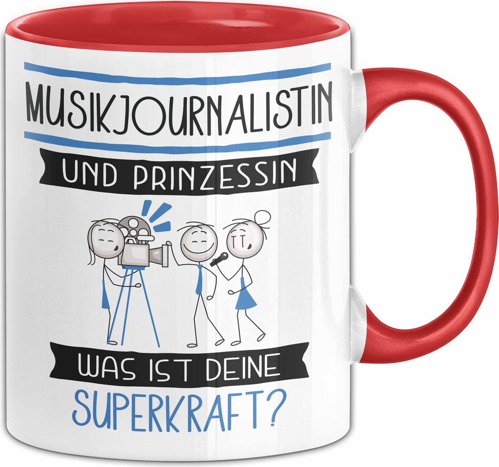 Musikjournalistin Und Prinzessin Tasse Geschenk Für Eine Musikjournalistin Geburtstag Was Ist Deine Superkraft (Rot)