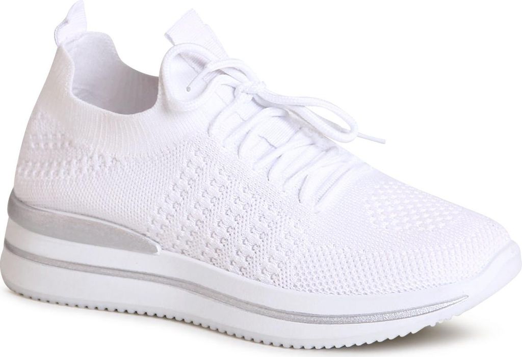 topschuhe24 2842 Damen Light Sneaker Plateau Slipper , Farbe:Weiß, Größe:39 EU