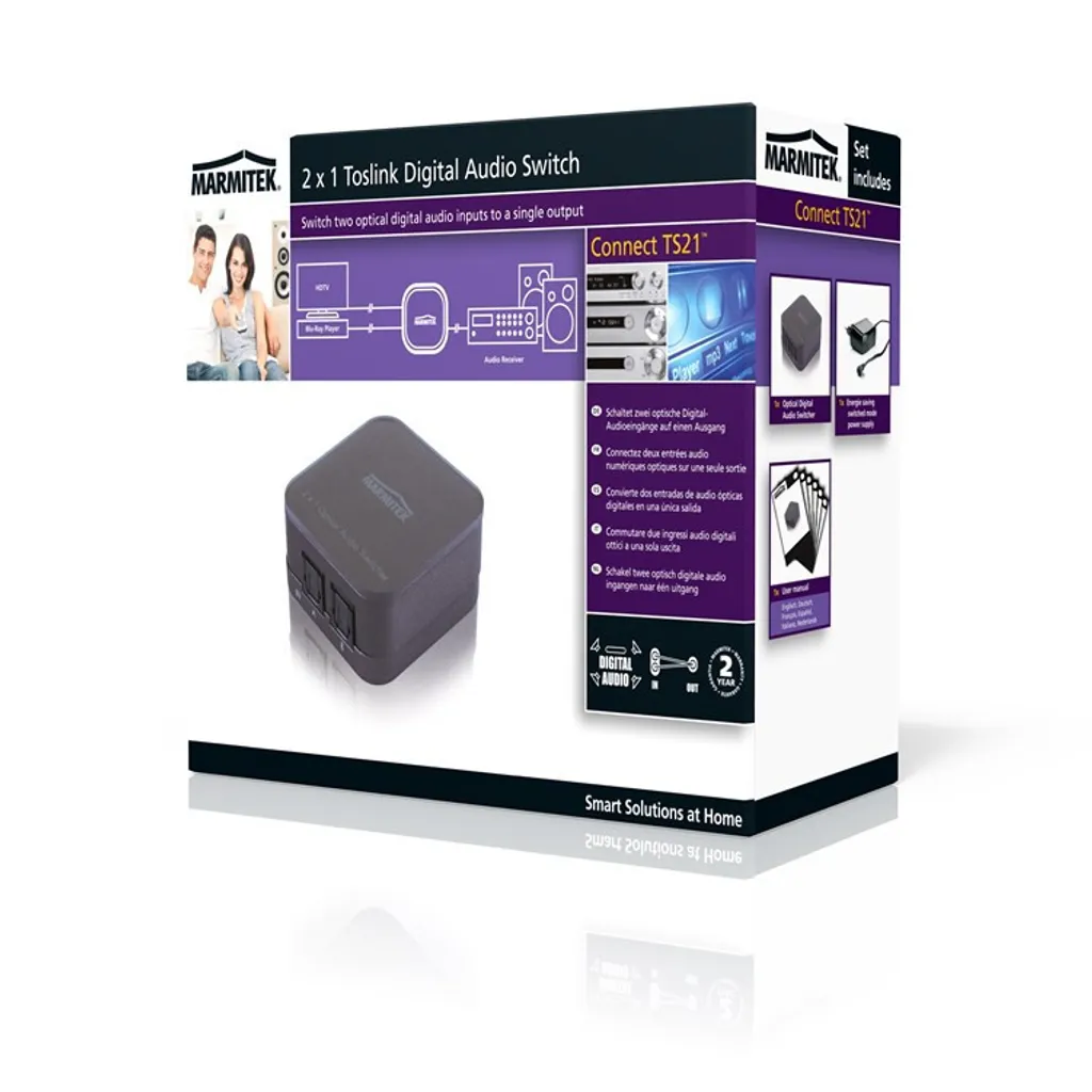 Switch Audio Optique Connect TS21 Marmitek pour 2 Sources Toslink SPDIF