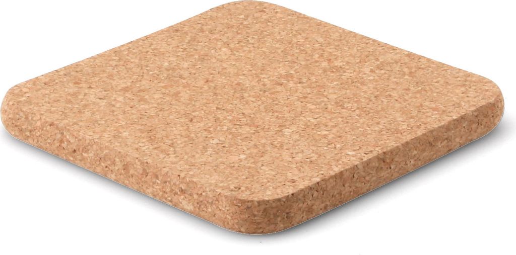 CONTINENTA Untersetzer quadratisch, Kork 20x20x1,5 cm 1506 4017167150604 Vorteilset – 12 Stück – inkl. 4 Edelstahl-Trinkhalme
