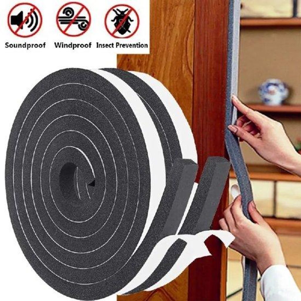 Dichtung für Türen und Fenster 2m – 3x2cm, schwarz, selbstklebend, Schaum