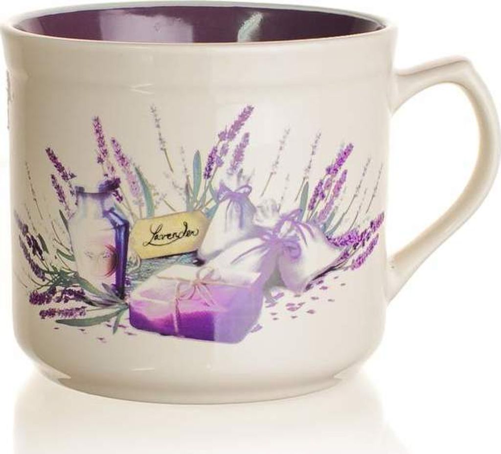 Großer Keramikbecher 630ml Lavendel Design Produktbild 