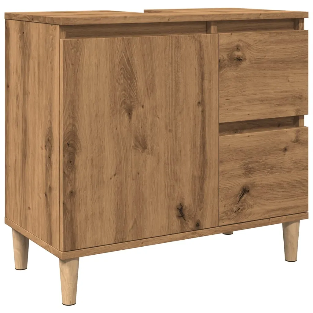 Mobiletto Artisan in Rovere 65x33x60 - Soluzione Pratica e Robusta