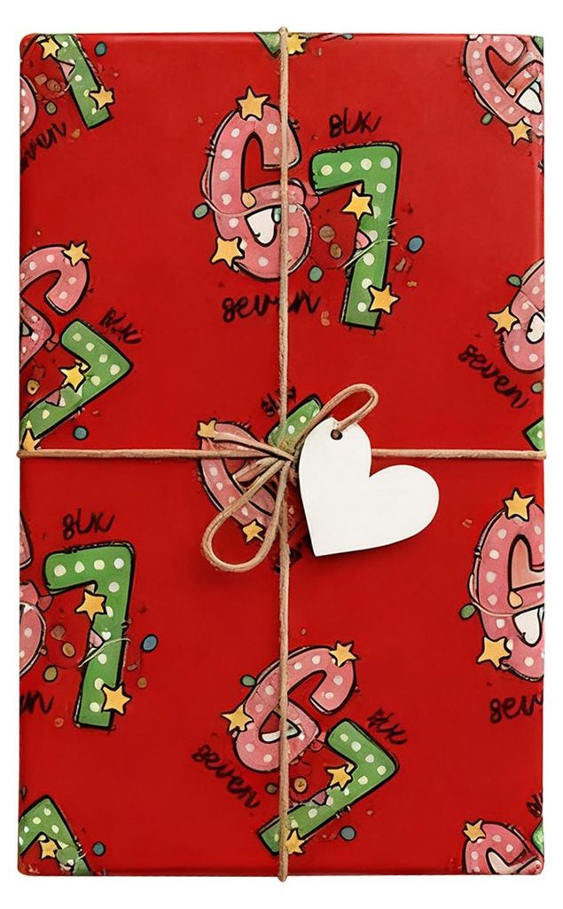 Weihnachtsgeschenkpapier, kreatives festliches Geschenkpapier mit der Zahl 7, lustiges Muster, Partyzubehör