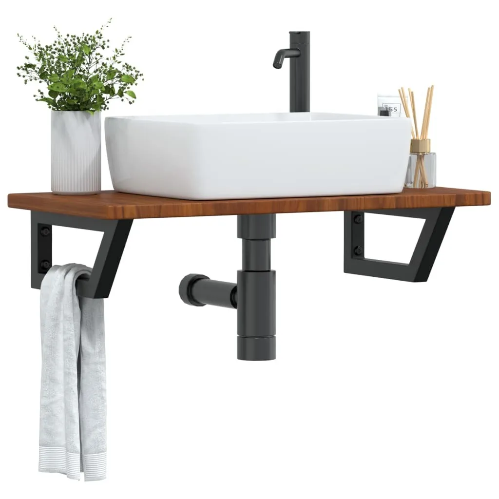 Piano Bagno Cloris 2025 Rovere Massiccio 2 Pezzi - Vendita Online