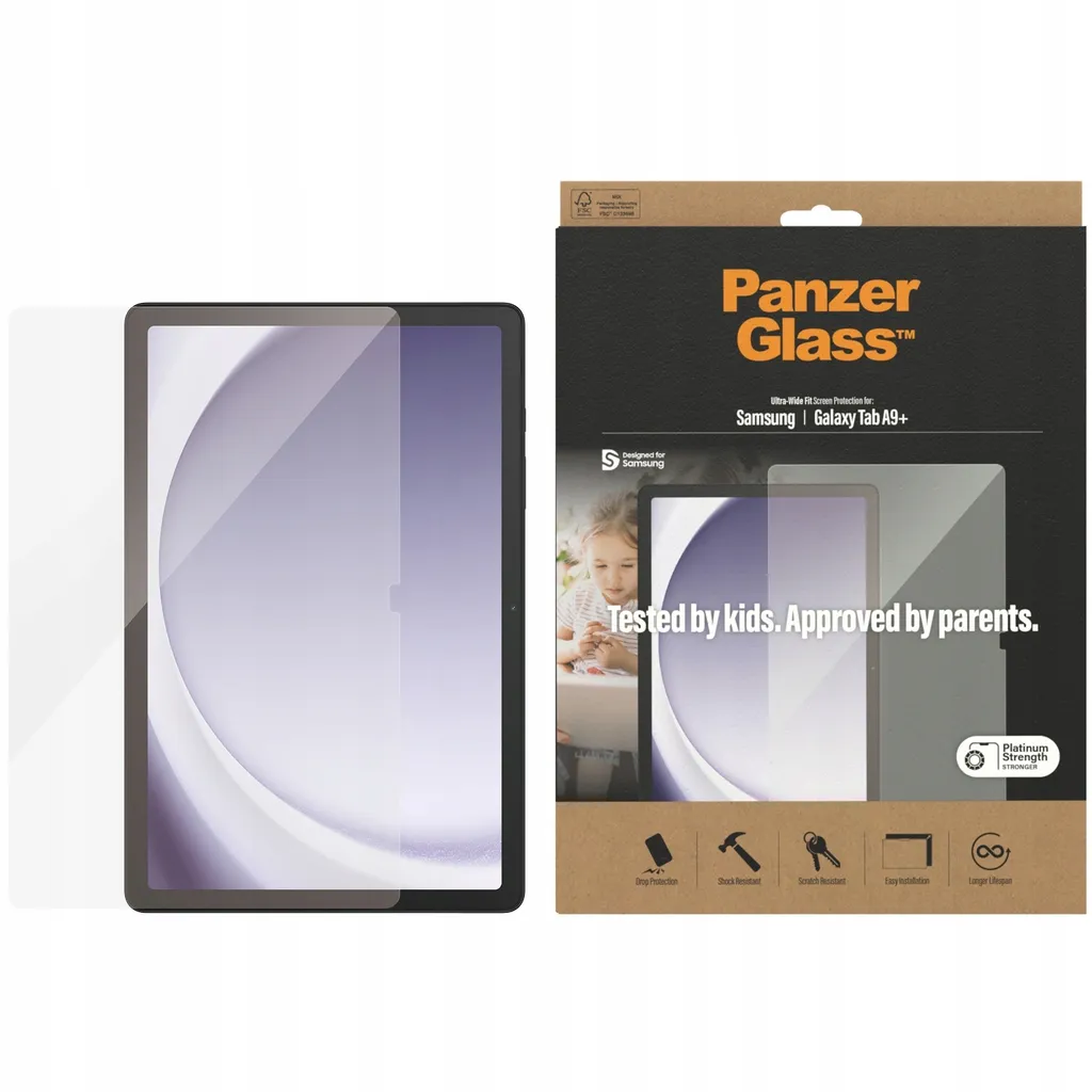 Pellicola Protettiva PanzerGlass per Samsung Tab A9+ Ultra-Wide Fit Originale