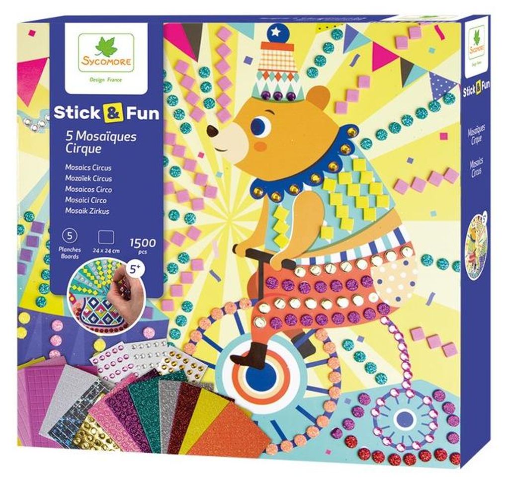 Sycomore Mosaik Spielzeug Stick'N Fun Zirkus kreativer Bastelspaß