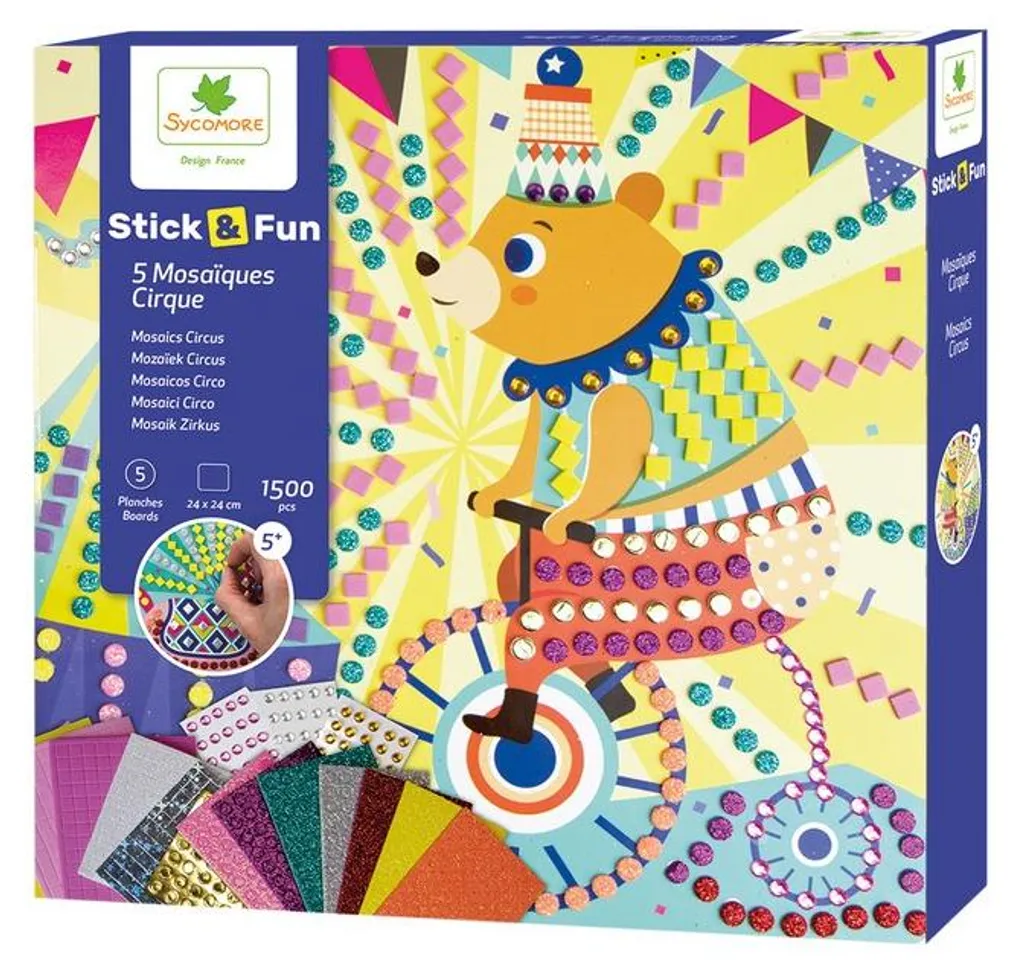 Sycomore Stick'N Fun Cirque : Mosaïques Autocollantes pour Enfants