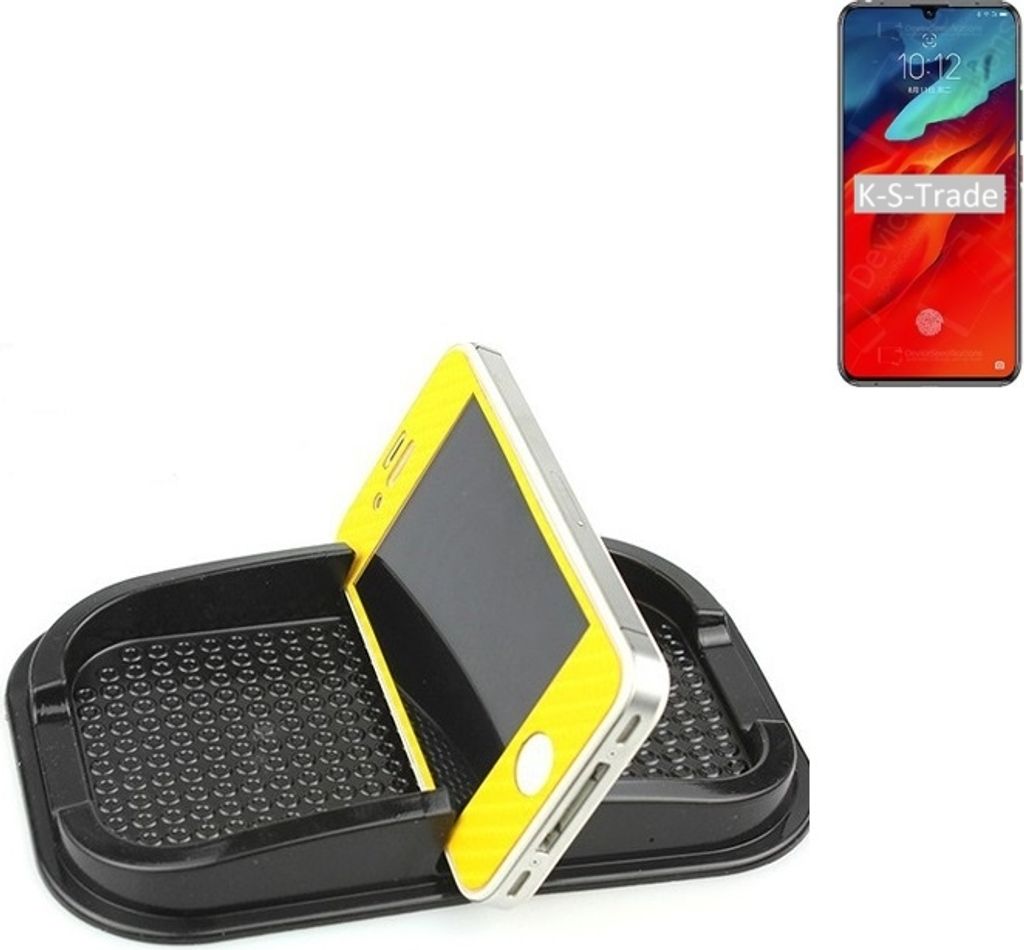 K-S-Trade Auto Anti Rutsch Matte Smartphone-Halter kompatibel mit Lenovo Z6 Pro Haft Pad Armaturenbrett Handy-Halterung Silikon