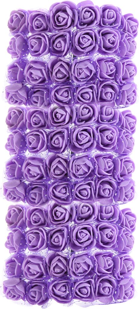 72pcs Farbfange Schaumrosen künstlicher Blumenkopf Hochzeit Braut Party Wohnkultur-Lila