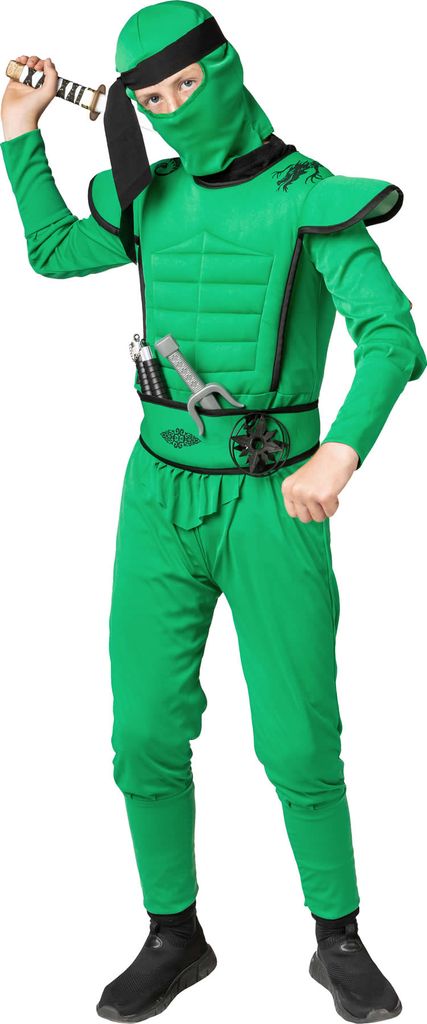 Dragon Power Ninja Kinderkostüm grün NEU Jungen Karneval Fasching Verkleidung 