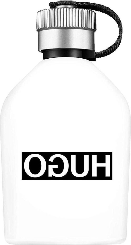 A white bottle of Hugo Boss Reversed Eau de Toilette for men.
