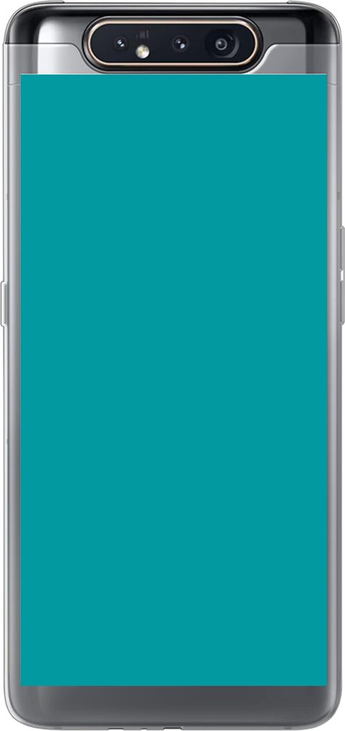 MuchoWow Handyhülle Schutzhülle Hülle für Telefoonhoesje Samsung Galaxy A80 Blau - Unifarben Silikon Softcase Handy Hülle - Schutzdeckel