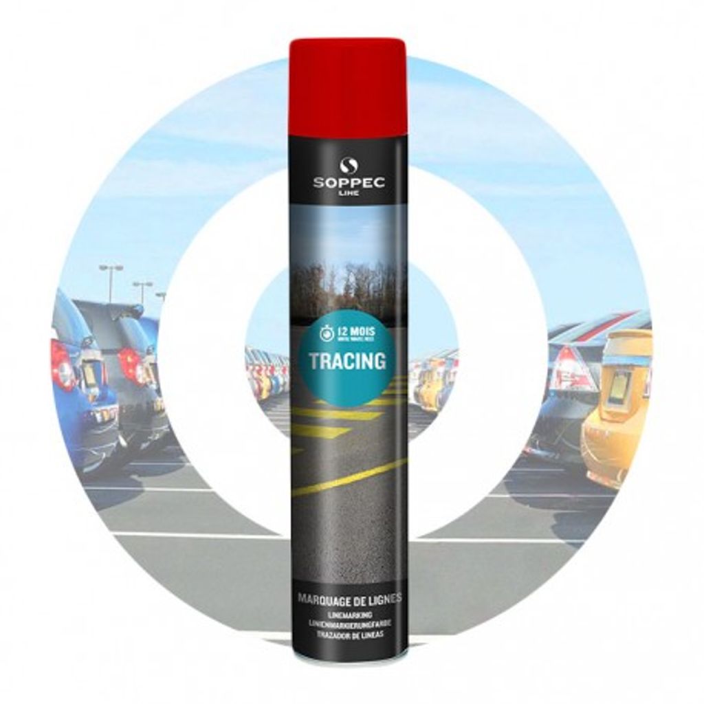 6x Tracing Linienmarkierspray 750ml Straßenmarkierung Parkplatzmarkierung Soppec Rot