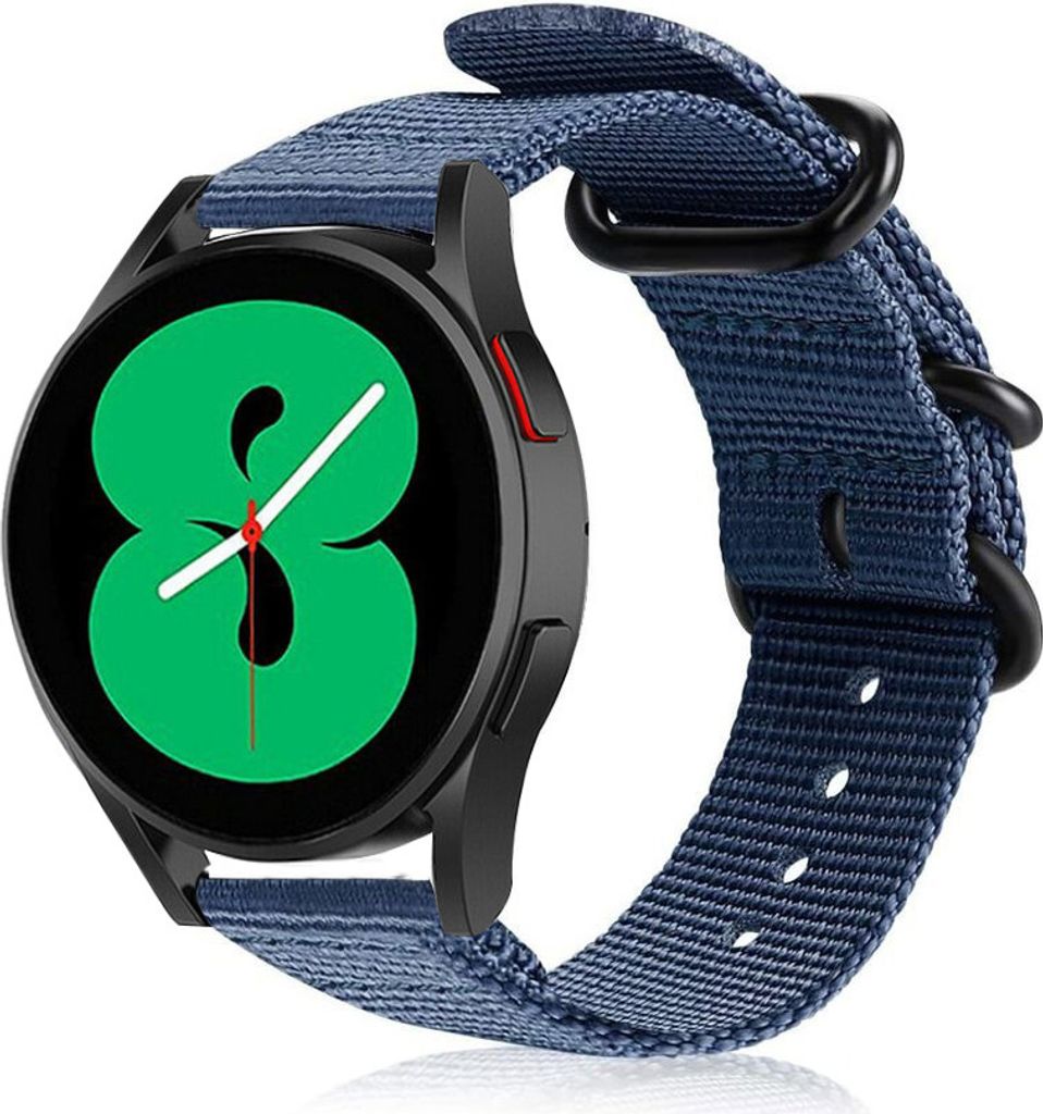Strap-it Samsung Galaxy Watch 4 - 44mm Nylon-Schnallenarmband (Blau)