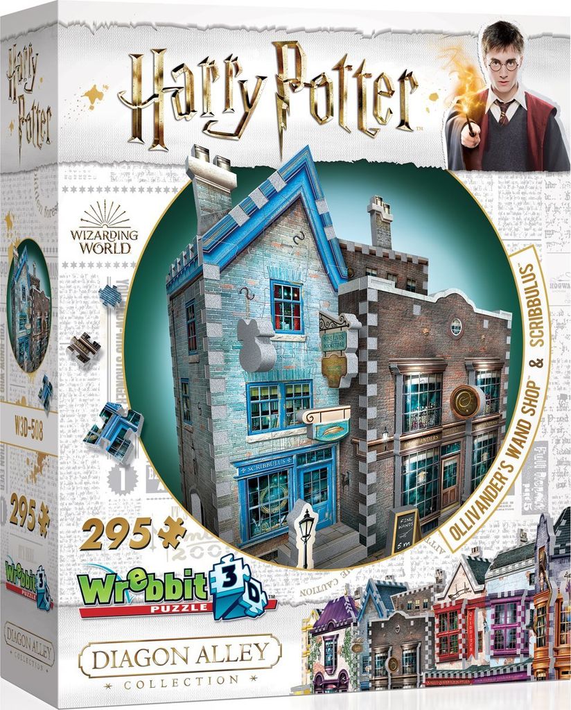 Wrebbit 3D Harry Potter Puzzle Ollivander's Zauberstabladen & Scribbulus 295 Teile