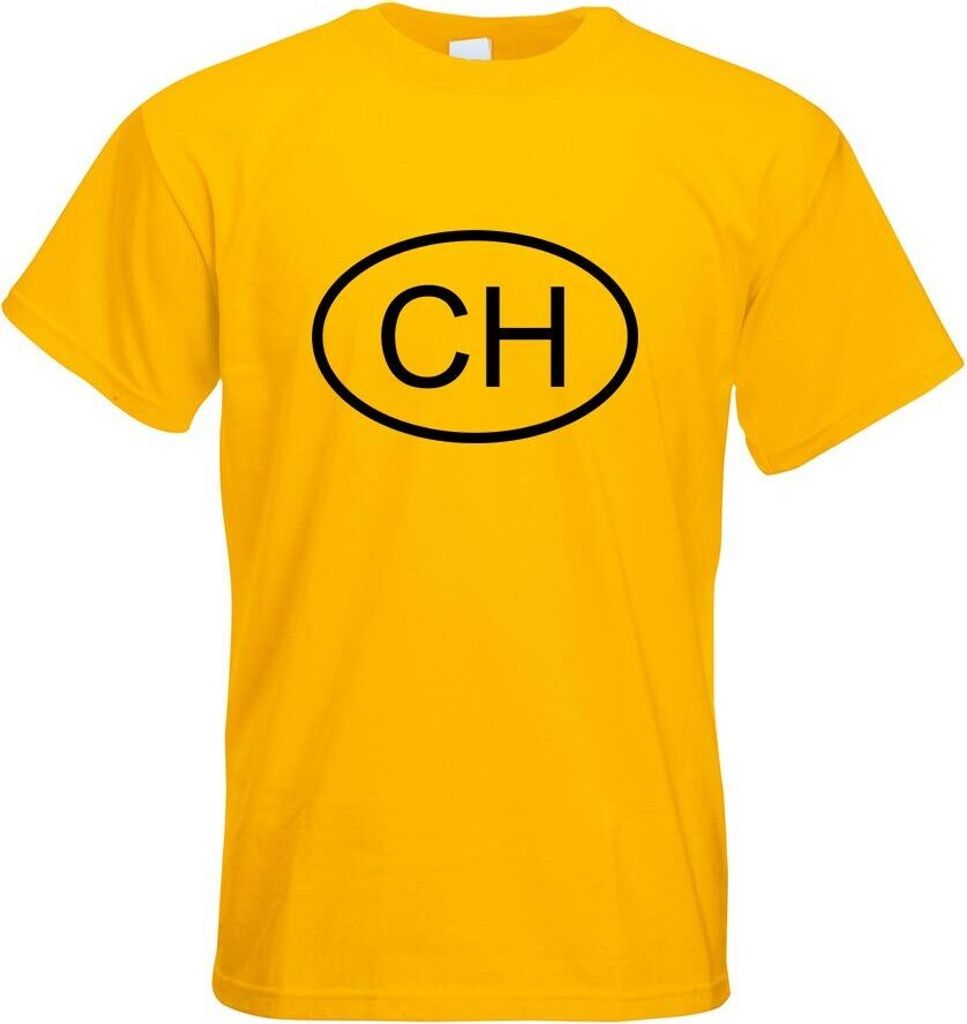 Kiwistar - T-Shirt - gelb - Schweiz CH Motiv Bedruckt Funshirt Design Print - mit Motiv Bedruckt - Funshirt Design - Sport - Freizeit - Herren - XL