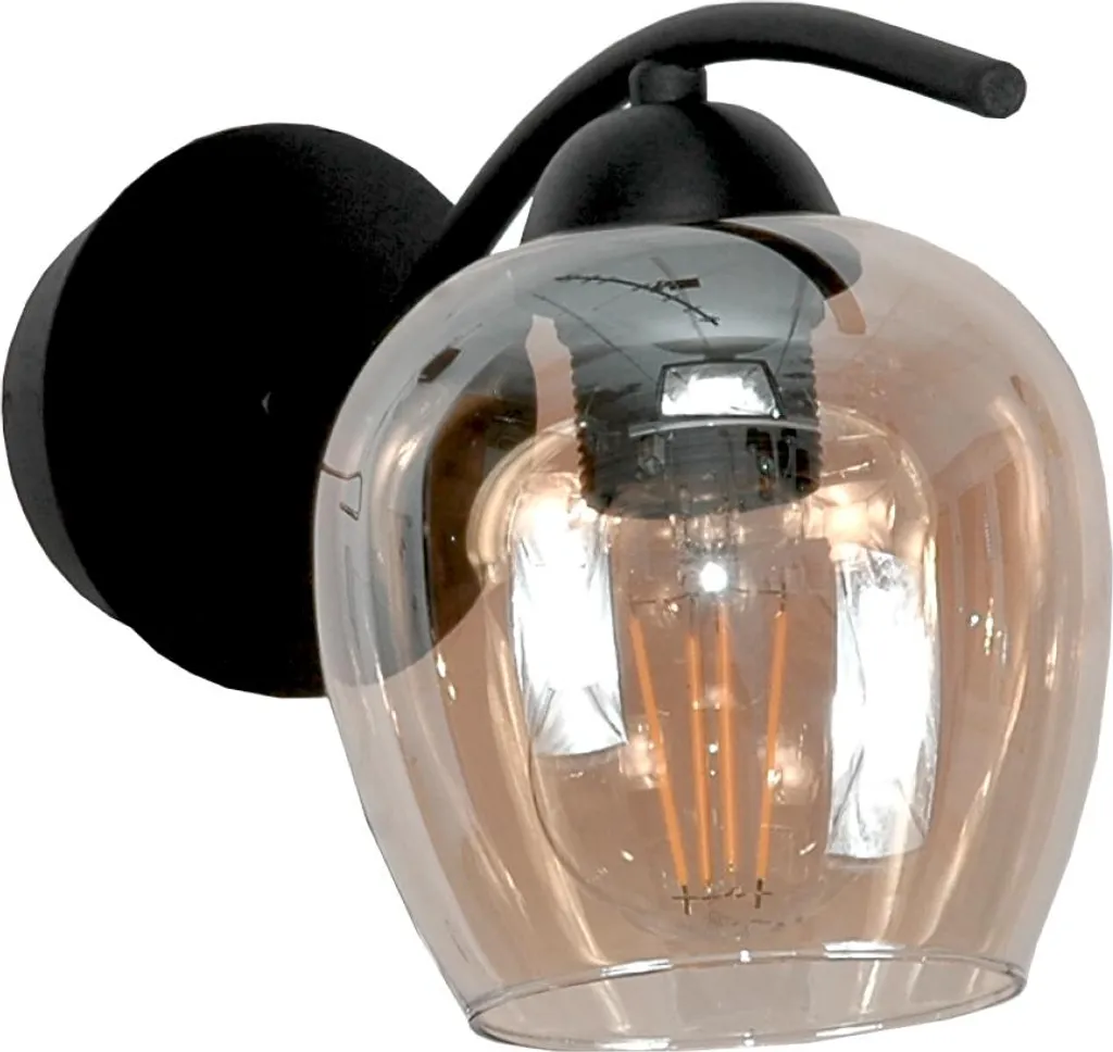 Lampe en Verre Graphite Ambre Rufi 15-353 Noire Design Moderne