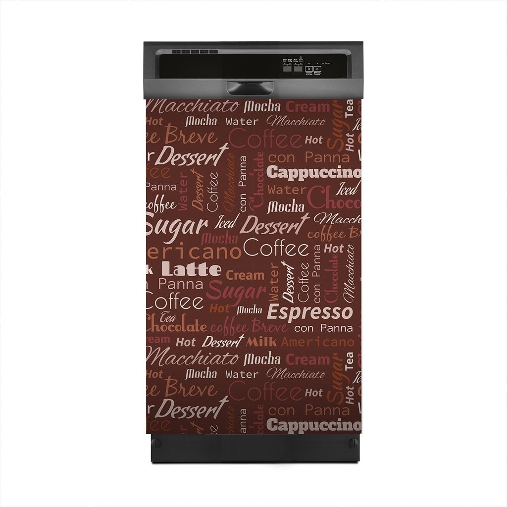 Aufkleber sticker 45x70 cm Dekorative folie Spülmaschine - Kaffee Tags