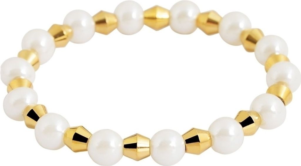 Akzent Das Schmuckarmband aus Edelstahl und Kunststoff in goldfarbig