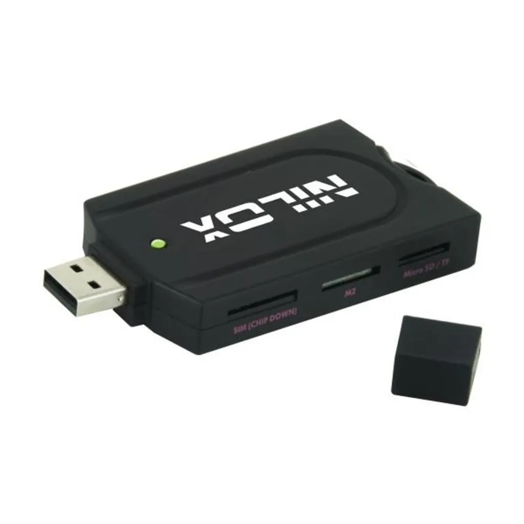 Lecteur de Cartes USB 2.0 Nilox Noir pour Transfert Photo et Vidéo PC