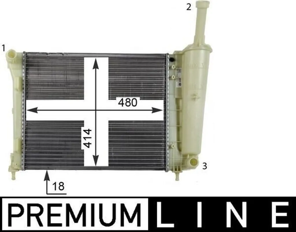 Radiateur moteur eau pour Ford Ka et Fiat 500 - Refroidisseur MAHLE