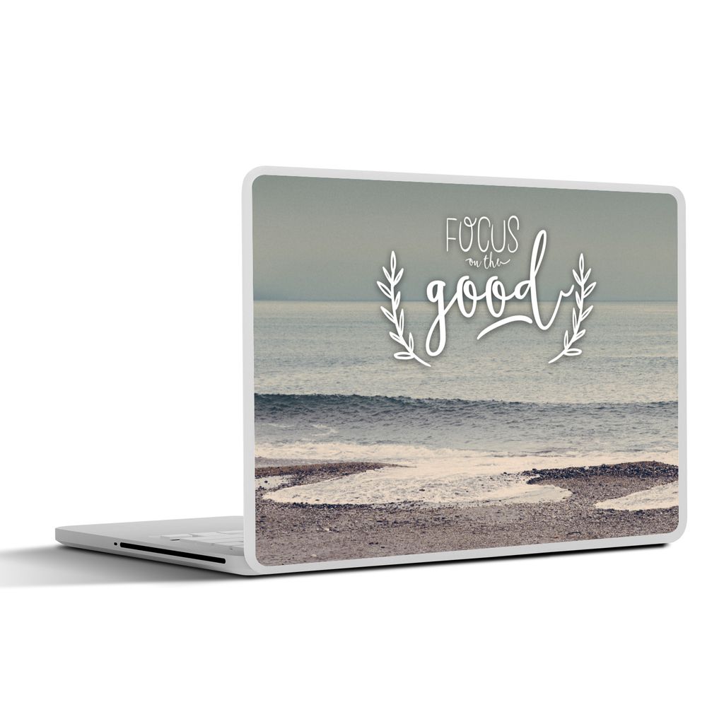 MuchoWow Laptop Aufkleber Sticker Cover Konzentriere dich auf das Gute" - Sprüche - Zitate 30x21 cm - Sticker für Laptop - Selbstklebend