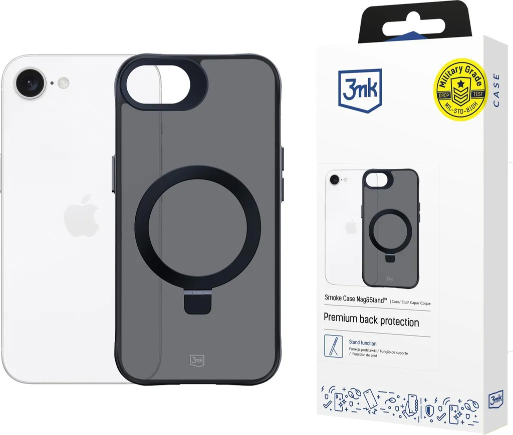 3mk Smoke Case iPhone 16E Cover MagSafe con Supporto Integrato - 3mk