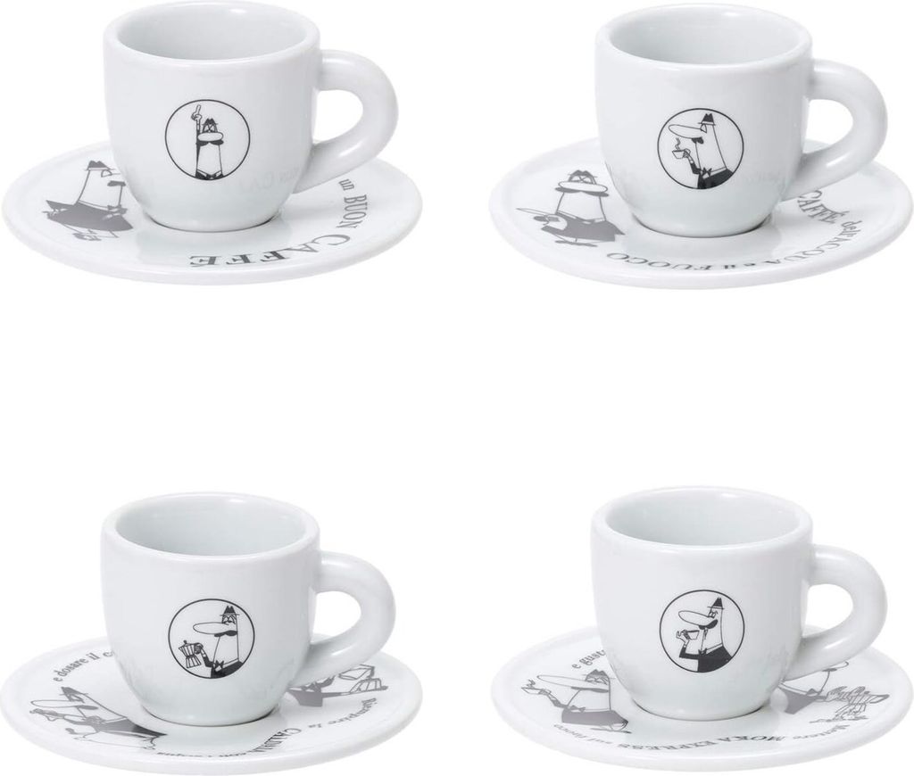 Bialetti Mokatassen Carosello, 4er Set, mit Untertasse, Produktbild 