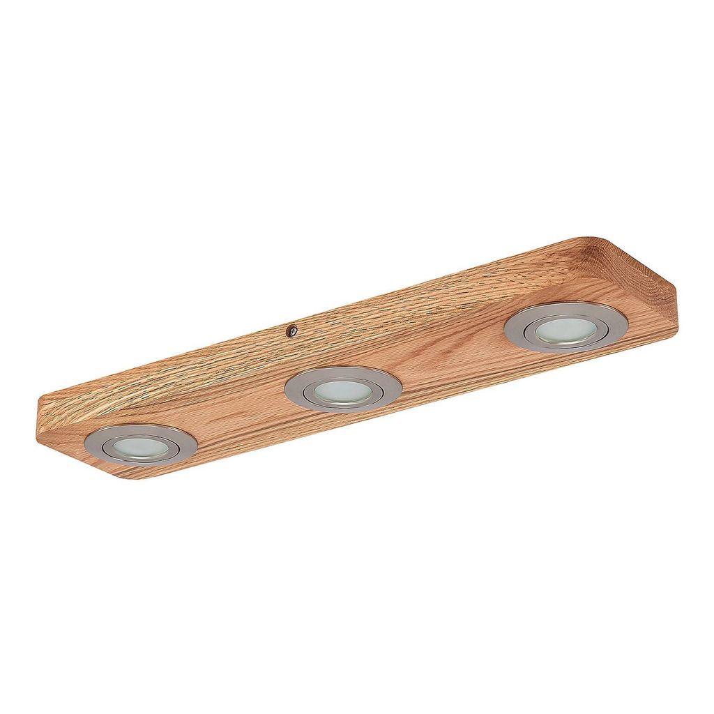 Lindby LED-Deckenleuchte Mikari, 48 cm, Holz, schwenkbar