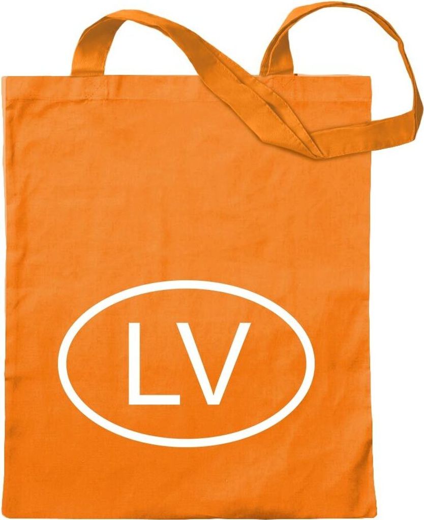 Kiwistar - Baumwolltasche - mandarin - Lettland LV - Tragetasche Stoffbeutel Umhängetasche Langer Henkel