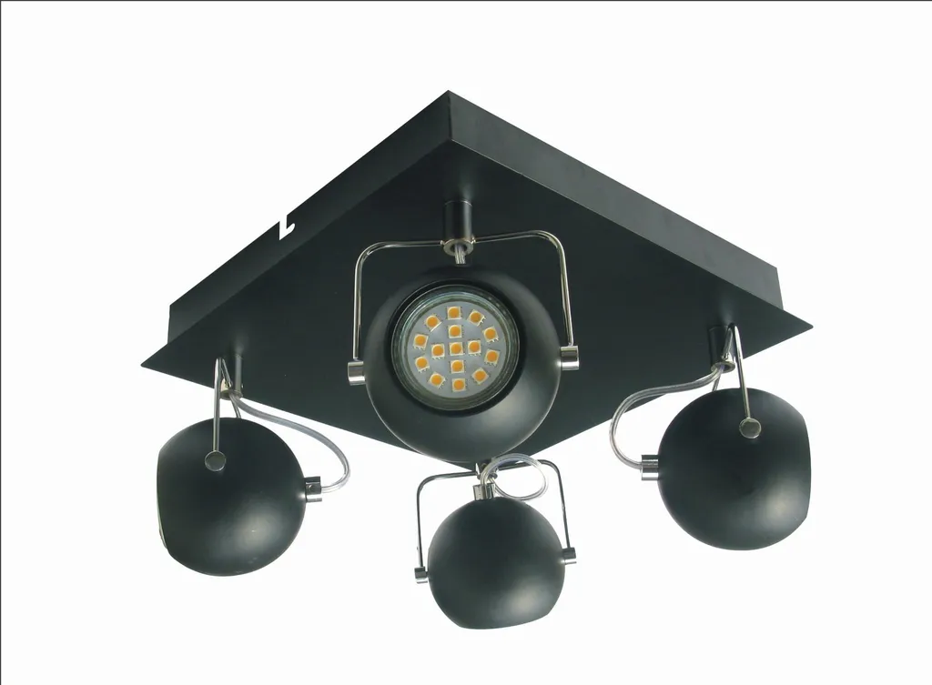 Plafonnier noir en métal style spot pour un éclairage intérieur moderne