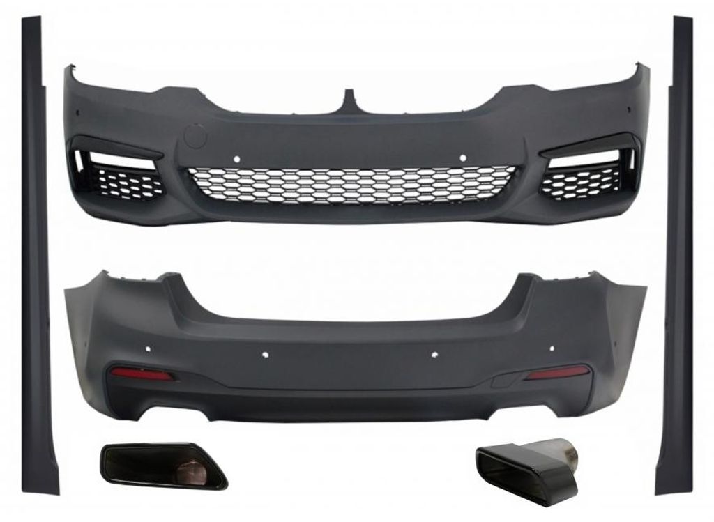 Bodykit für BMW 5er G30 17-19 Stoßstange Stoßfänger Auspuff Endrohre M-Tech Look.