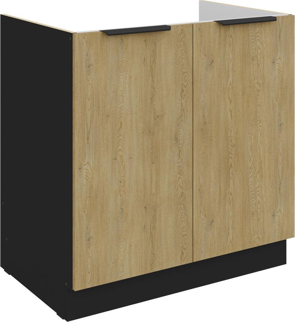 Spülenunterschrank Cremona schwarz 80 ZL 2F BB