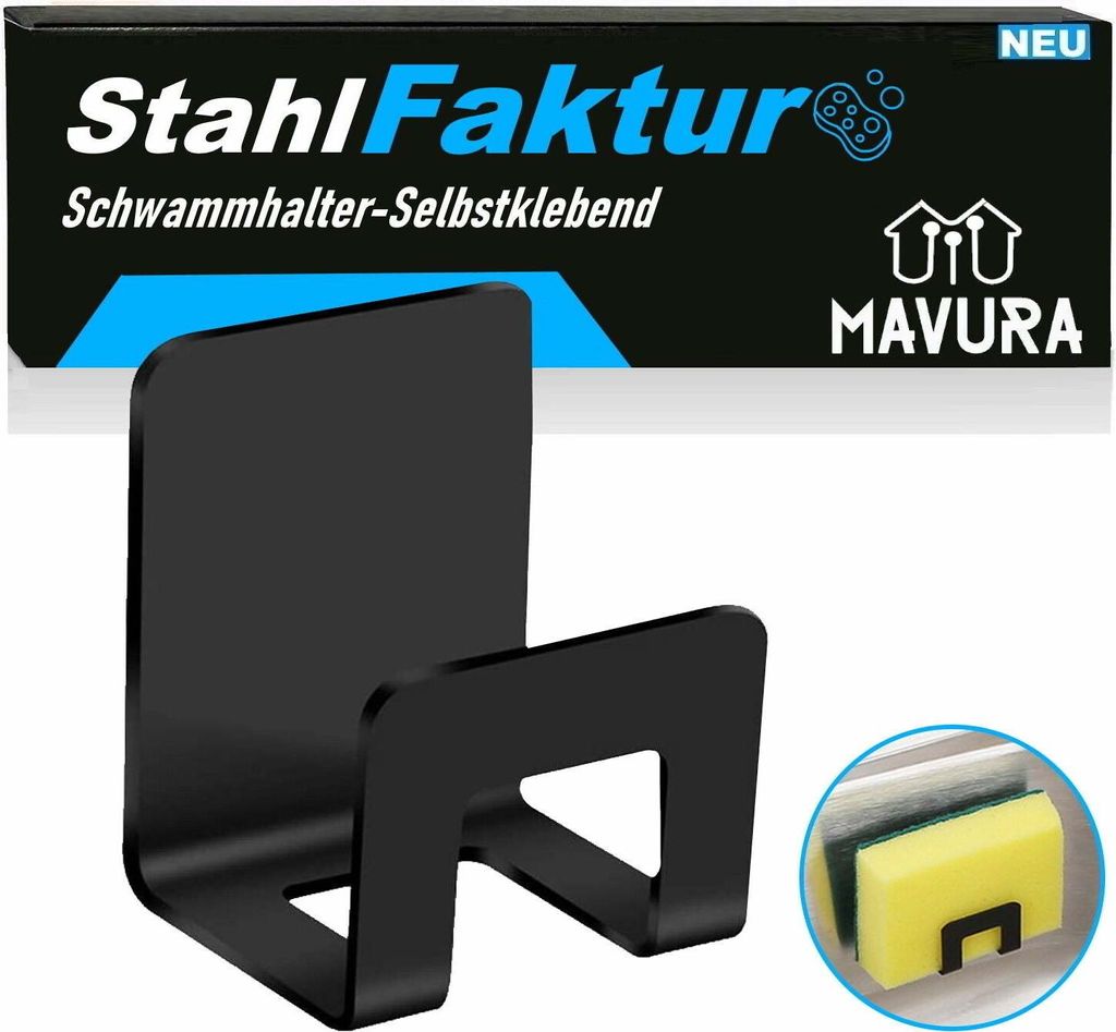 StahlFaktur Edelstahl Schwammhalter Küche Wandhaken Organizer selbstklebend
