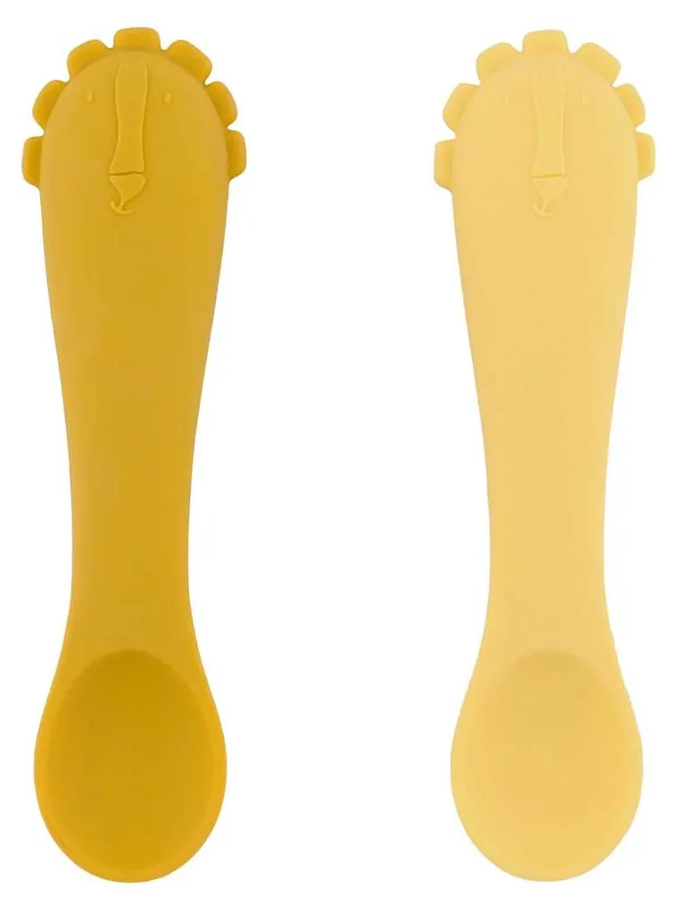 Set de cuillères bébé silicone Trixie Mr. Lion ergonomiques et souples