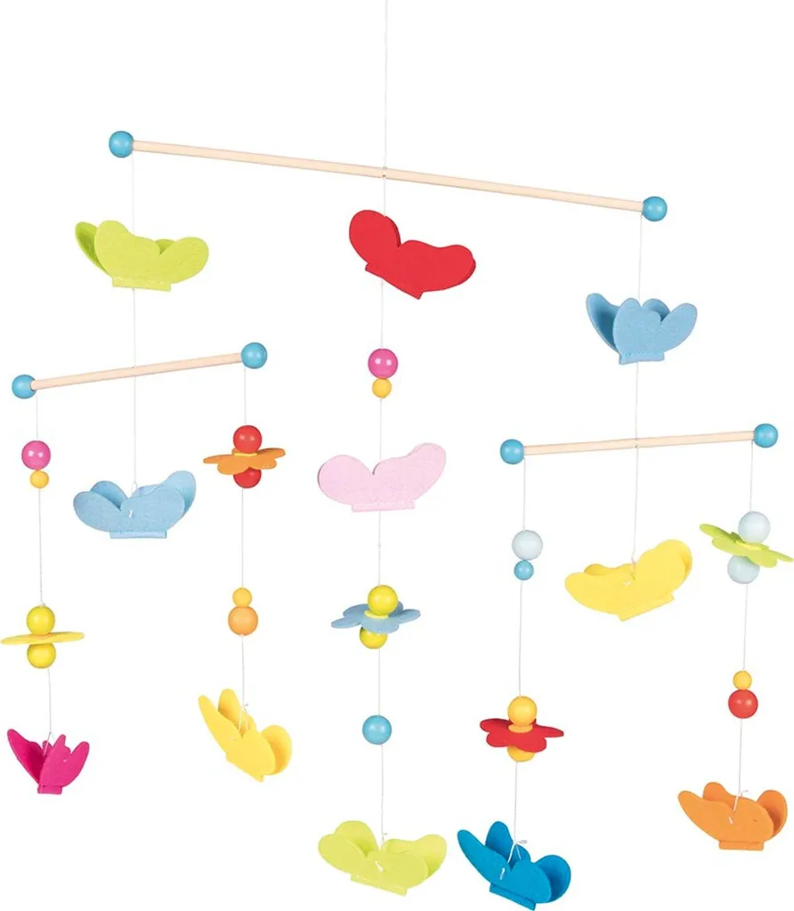 Goki Mobile Papillons Multicolores en Bois pour Décoration Bébé 20245