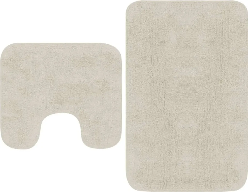 Set 2 Tappeti Bagno Bianchi | Tessuto Microfibra Soft e Antiscivolo